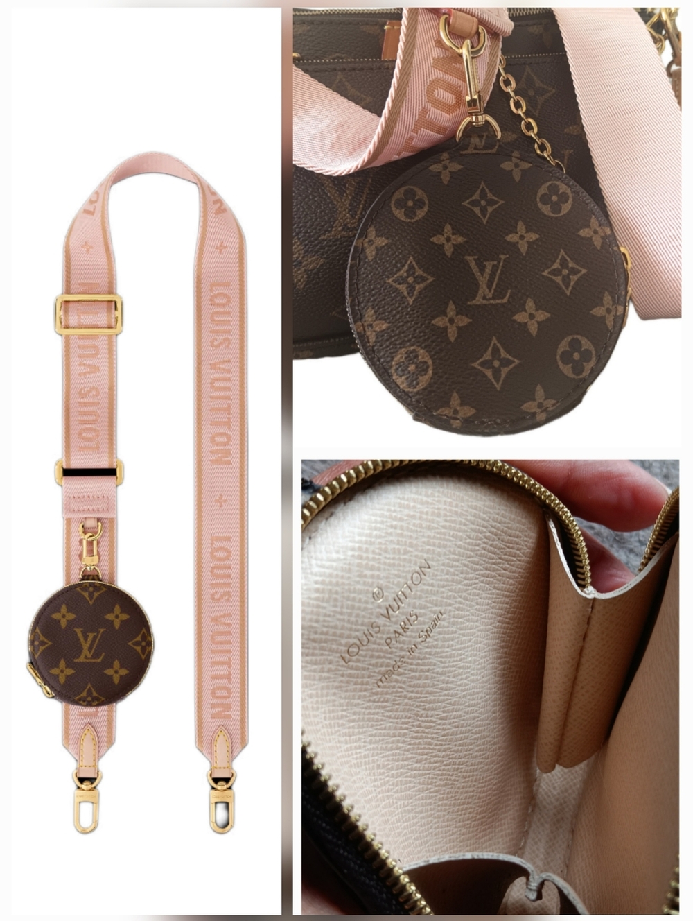 Louis Vuitton Multi Pochette Accessoires Pink Strap Microchip ✨ NEW - Picture 13 of 17